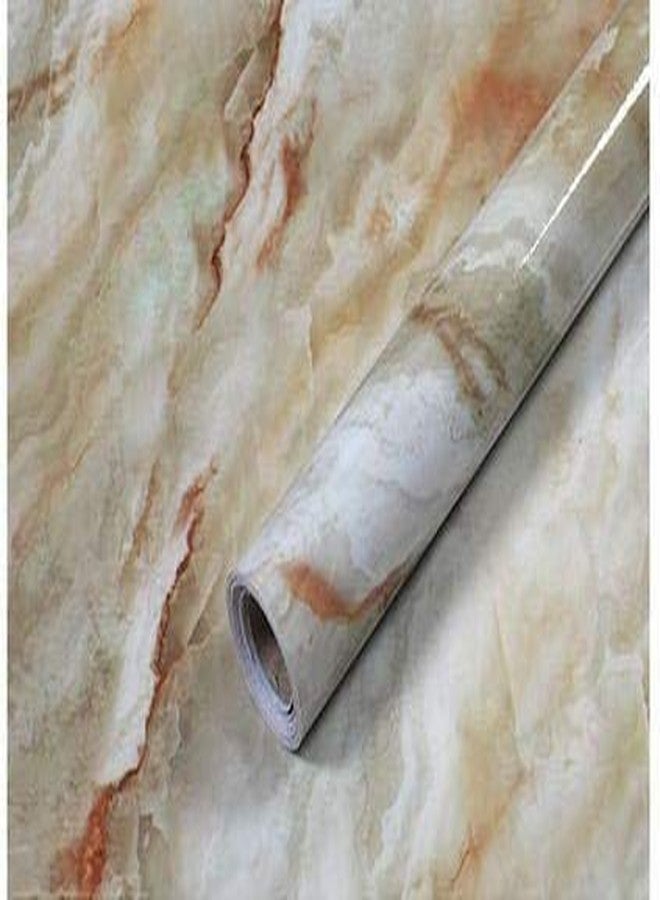 JENY Marble Granite Contact Paper 24"x78.7" Decorative Sticker Shelf Liners Cabinets Shelves Doors Film Waterproof Wallpaper Oil Proof Vinyl Paper Furniture Cover Surface Kitchen (Orange-Crack) - Image 4